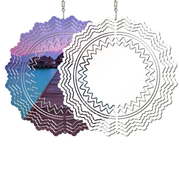 8 Inch Wholesale Sublimation Blank Wind Spinner White Aluminium Metal Hanging Spinners Blanks For DIY DOUBLE Sides Printable Garden Decoration Crafts Ornaments