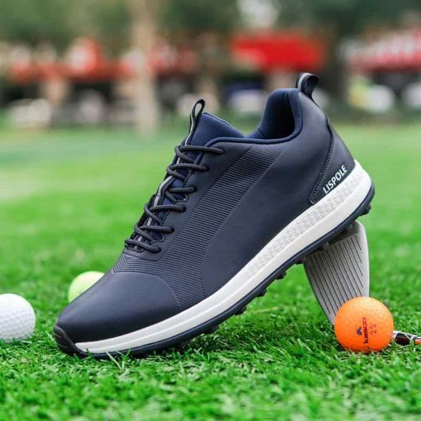 Mens Breathable Leather Sneakers Non-slip Spikeless Trainers Outdoor Sports Lace-up Golf Training Shoes Y250731