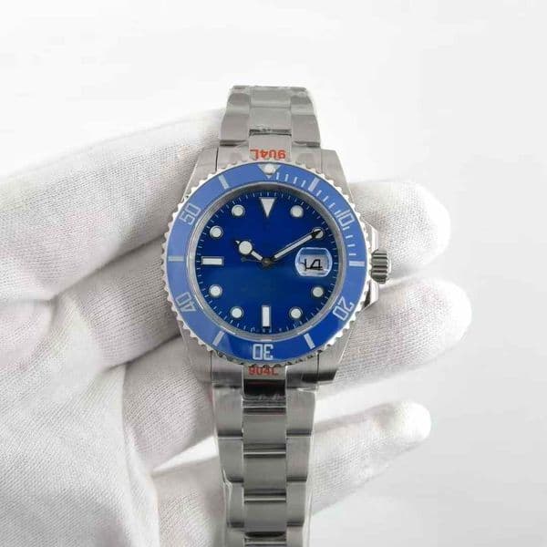 2025 new U1 Factory ST9 Upgrade Mens Watch Automatic Mechanical Movement Sapphire Glass sky blueCeramic Bezel black