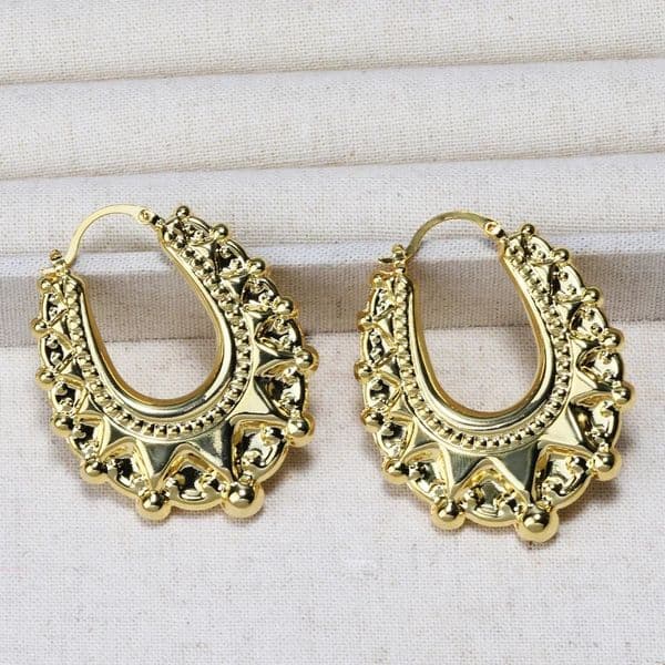 Waterproof 18K Gold Plated Dome Water Drop Shaped Earrings for Women Fashion Jewelry Party Gift 250729BJ