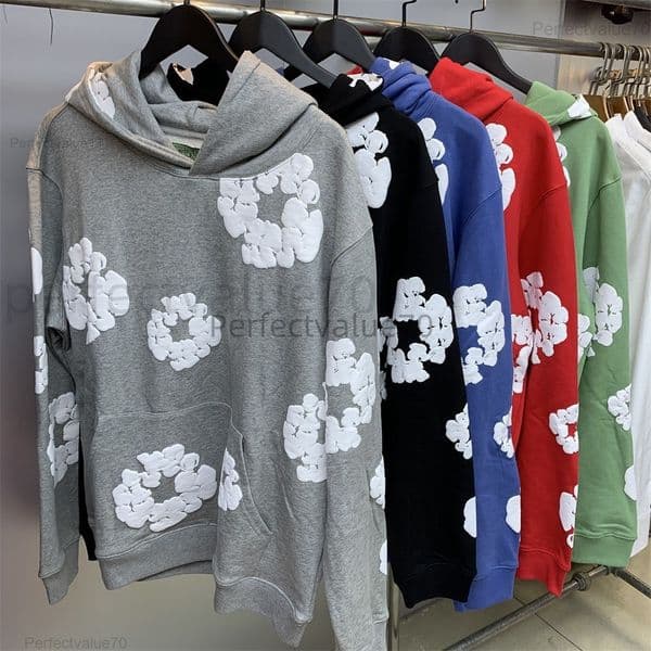 hoodie Mens Denim hoodies sweatshirts pullover hooded Letter print designer for man and woman hip hop fashion sweatpants Cotton Wreath Sweatshir