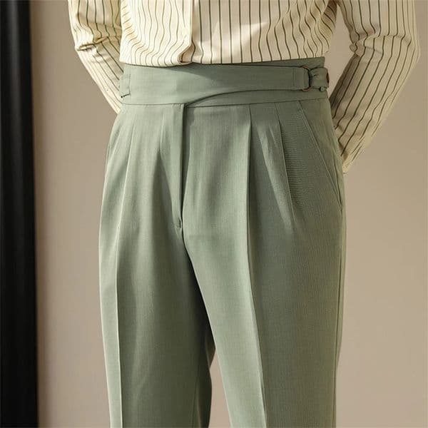 Mens Light y Fitting Well Draped Baggy Suit Pants Casual Buttondown Solid Color Straight Premium Elegant Dress 250731BJ