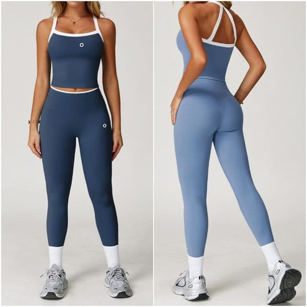 2026 new 2027 Women Yoga Outfit Sets Two Pieces Long Pants Vest Exercise Sport Gym Running Trainer Casual Shorts Elastic High Waist Close Fi