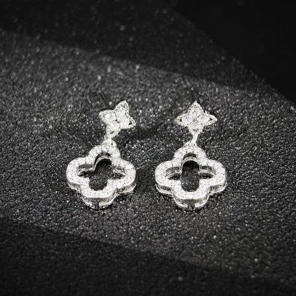 shein Simple Micro Pave Zircon Elegant Star Palace Style Earrings e8097 S260325