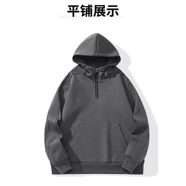 (564) Half-zip Turtleneck Men Autumn Loose Pullover Sweatshirt