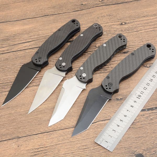 Top Quality Classic Folding Knife CPM-S30V Satin/Black Blade Black Carbon Fiber Handle Outdoor folding knife Camping Hiking Fishing EDC Folder Pocket Knives