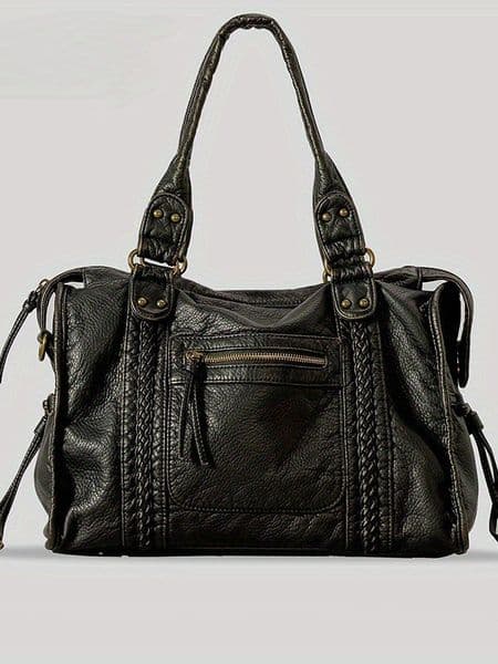 French retro motorcycle bag single shoulder crossbody bag tote bag large capacity washed bag