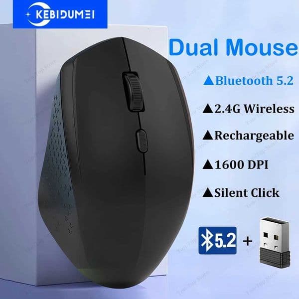DualMode Bluetooth 52 Mouse 24G Wireless Mouse Office Silent Mouse Rechargeable Gaming Mouse 1600DPI Mice For Laptop Computer X251101