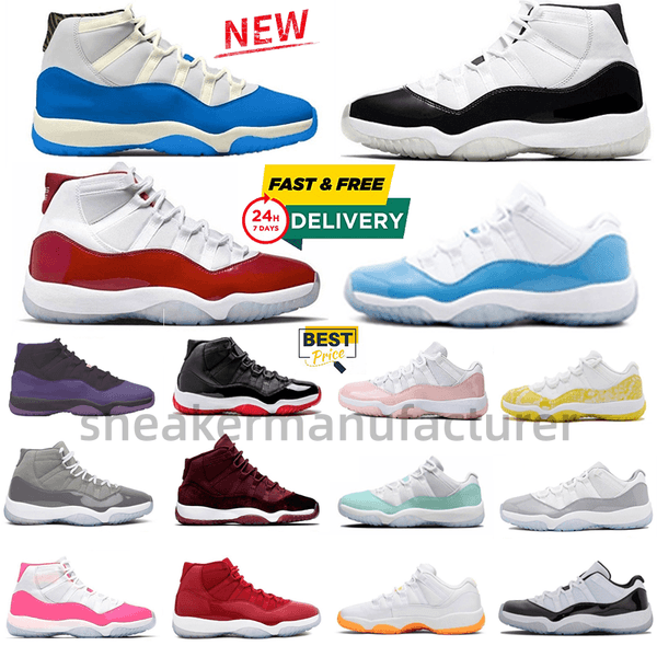 Mens Womens 11s Basketball Shoes Designer Sports ShoesSports Blue Cherry Red University Blue Black Metallic Gold Valley Purple Trainers Sneakers