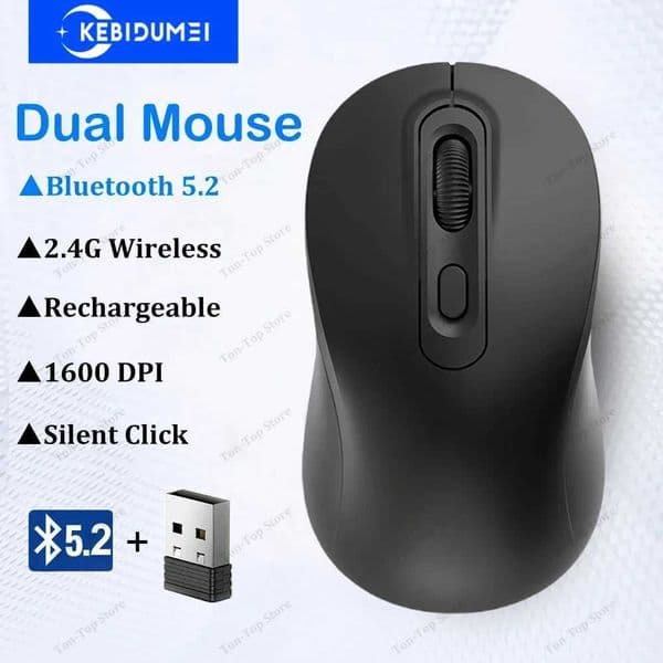 Bluetooth 52 Mouse 24G Wireless Mouse Rechargeable Dual Mode Gaming Mouse Silent Mouse 1600 DPI Mice For PC Laptop MacBook Pro X251101