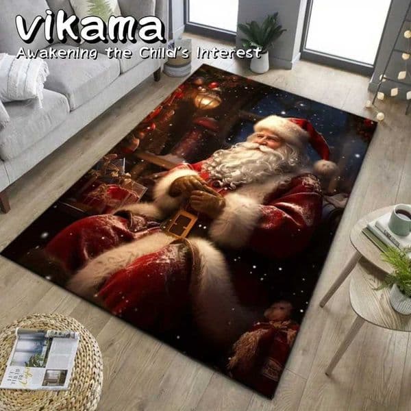 VIKAMA Christmas Carpet Anti slip Suitable for Holiday Home Decoration Holiday Living Room Entrance Christmas Pattern Door Mat X251101