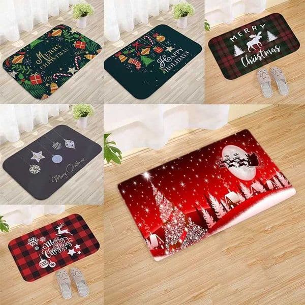 1 Christmas Door Mat Santa Claus Home Decoration Rug 100 Polyester Indoor and Outdoor Beautiful and Fashionable Felt Carpet X251101