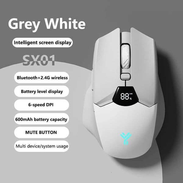 Warvank SX01 Wireless Gaming Mouse Smart Screen Display 6speed DPI Adjustment 600mAh Rechargeable Silent Office Bluetooth Mouse X251101