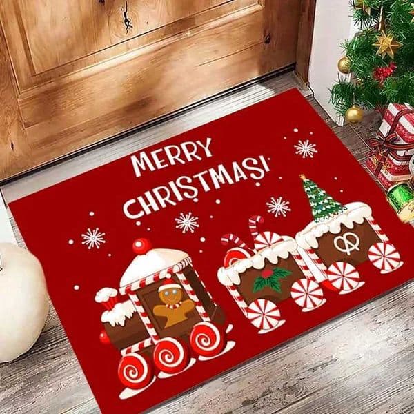 VIKAMA ChristmasThemed Doormat Holiday Atmosphere Entryway Rug Living Room Bedroom Welcome Mat Outdoor Rug Home Decor X251101