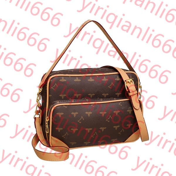 New Designer Men's Leather Black Flower Messenger Crossbody Shopping Plain Shoulder Bag Handbag Women's purse Purse Tote bag