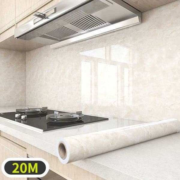 Adhesive Wallpaper Roll with 10 Meters Marble Kitchen Oil Proof Waterproof Wall Stickers Bathroom Countertop Cabinet Renovation C251101