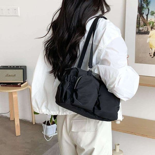 New Handheld Shoulder Women, Zipper Lightweight Multi-Pocket Casual Bag, Niche Design Nylon Commuter Bag For Women B5