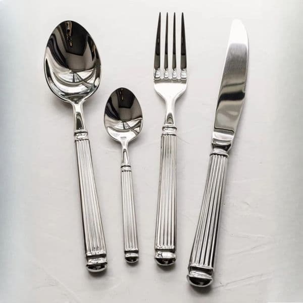 Roman Column Stainless Steel Tableware Western Knife Fork Main Dinner Spoon Dessert Spoon Cake Fork Retro Light 250325