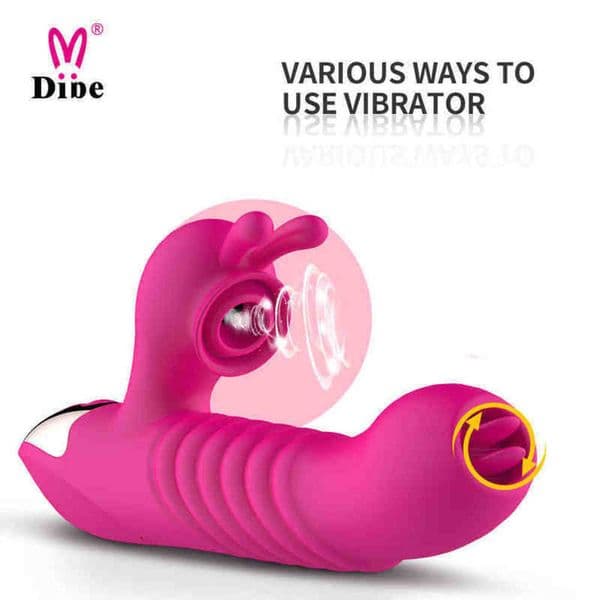 NXY Vibrators Rechargeable Thrusting G Spot for Women Clitoris Powerful Sucking Tongue Licking Rabbit Vibrator Sex Toys Woman 0406