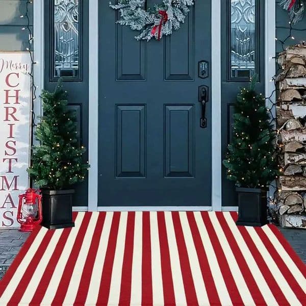 VIKAMA Luxury Minimalist Christmas Rug Soft Festive Carpet for Living Room Bedroom Entryway Outdoor Home Decor X251101