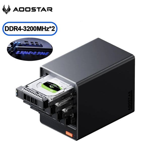 AOOSTAR Mini PC Nas WTR PRO R7 5825u Windows 11 Pro Mini PC 1632GB DDR4 512GB1T Supports 2535 HDD 4 Desktop Computer
