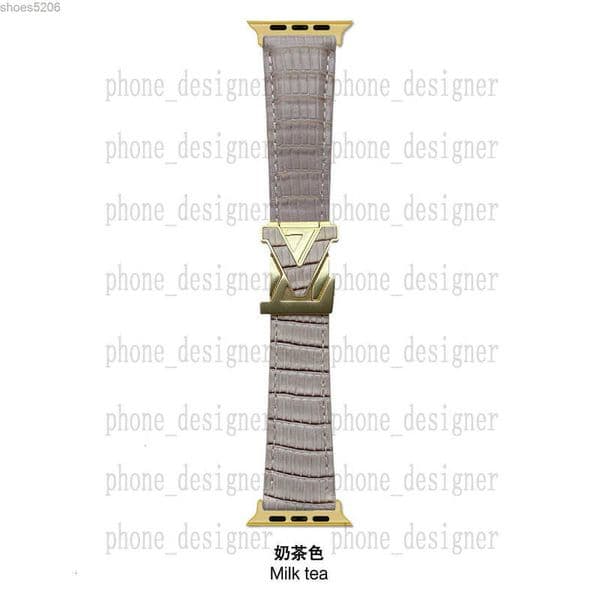 Designer Apple Watch bands Strap for apple watch series 8 3 4 5 6 7 38MM 42MM 44mm 49mm iwatch Bands Litchi Stria Leather ap Watchbands Bracelet Smart Straps NYRJ