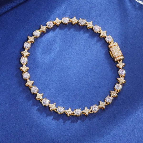 Fashion Hip Hop Bling High Quality Jewelry 6mm Brass VVS Moissanite Iced Out Diamond Bracelet for Women Men