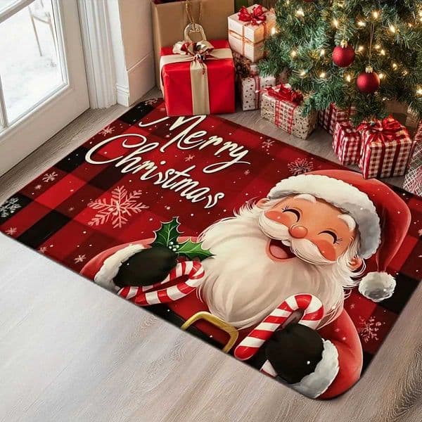 Santa Claus welcome door mat soft nonslip floor mat suitable for room bathroom kitchen Christmas home decoration X251101