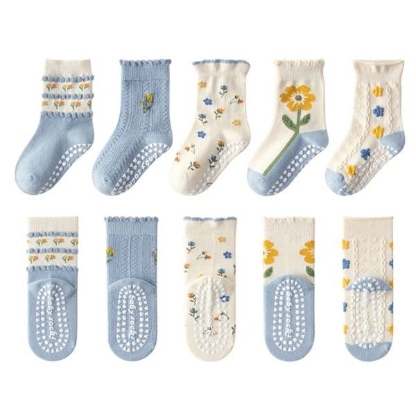 5 pairs of 112Y childrens cotton socks middle tube adhesive floor socks playground anti slip socks trampoline socks 251029