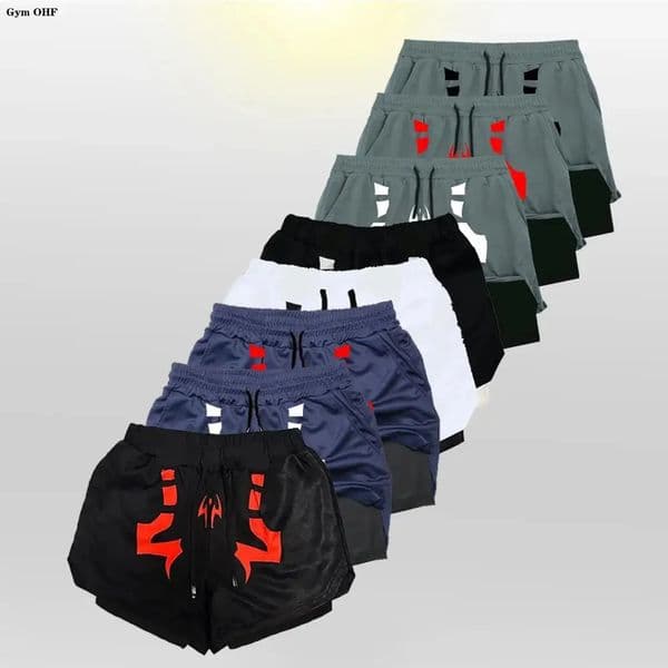 2024 Double layer 2in1 Running Shorts for Mens Training Yoga Gym Sportswear with Pockets Kaisen 250322
