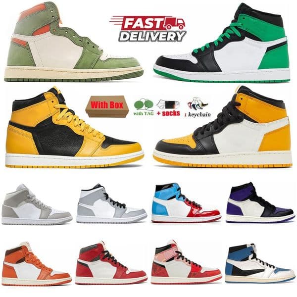 With Box Designer Shoes 1s 1 Basketball Shoes For Mens Womens Sneakers one High Celadon Next Chapter Black White Mocha Sports shoes Trainers Size 3647wx31
