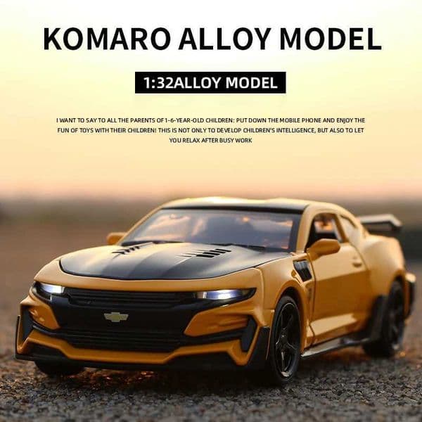 1 32 Chevrolet Camaro alloy car Diecasts Toy car model sound and light pull car toy childrens gift X250402