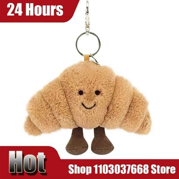 Game And Toy Game And Toy Inventory stuff animal Kawaii Creative Stuff Animal Croissants Roll Bread Plush Doll Keychain Decorative Backpack Pendant Gift Desig