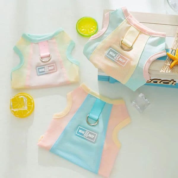 Thin Summer Dog Cooling Vest Pet Dog T Shirt Fashion Dog Sunscreen Pet Dog Clothes with Buckle Breathable Mesh Puppy Costumes 250402