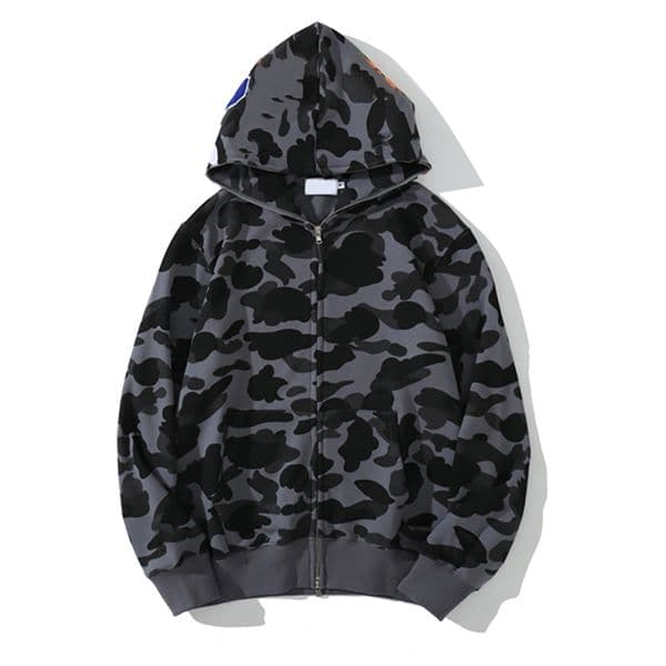 Shark Men Hoodie Designer Women full zip up Hoodies Casual Hoody Sleeve Clothing camouflage Jacket Tops High Street long sleeve Streetwear Sweater LFOV