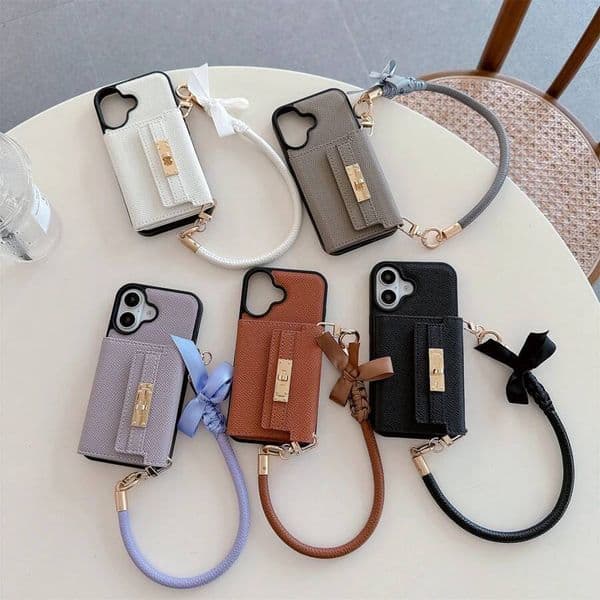 Retro Card Slot Pocket Phone Case for iPhone 16 Pro Max 15 Plus 14 13 12 11 Premium Leather Protection Handbag Style Cover