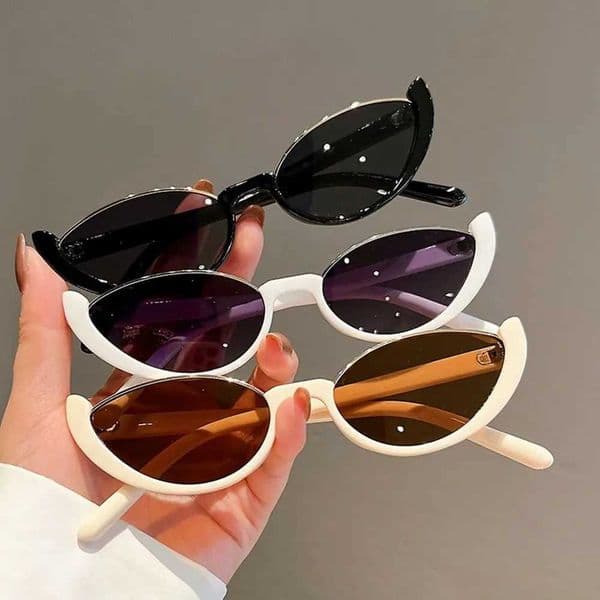 New Vintage Small Cat Eye Sunglasses for Women Trendy Half-frame Sun Glasses Fashion Cycling Shades Eyewear 50% Wholesale
