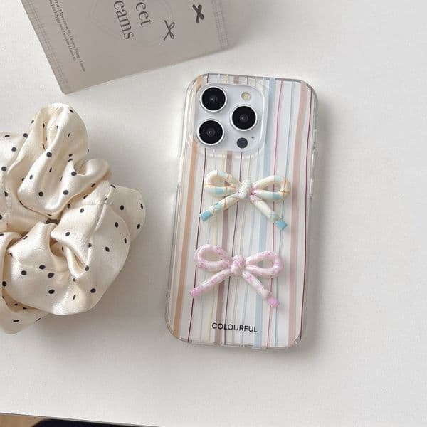ins Dopamine Vertical Stripes Phone Case Compatible with iPhone 17/16 Pro Personalized Shockproof iPhone 15/14 Cartoon