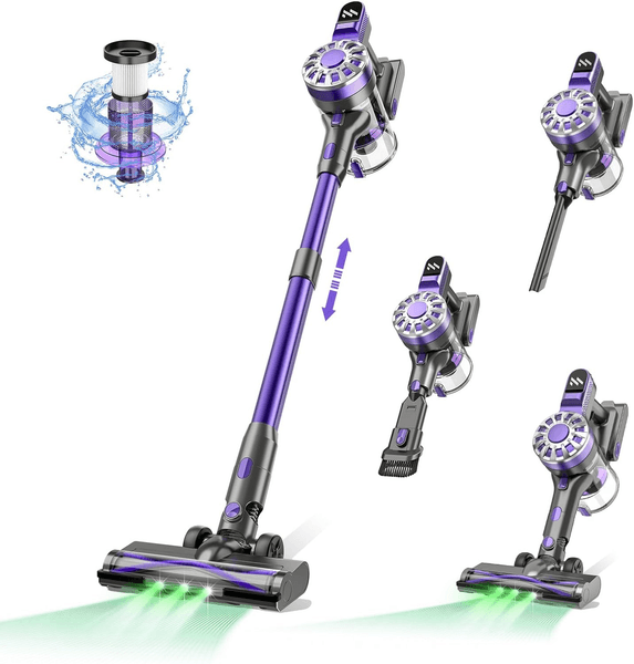 PSV07 180W Powerful suction vacuum cleaner, wireless suction, 12Kpa handheld vacuum, 2200mAh, 30-minute battery life, SUS+HEPA filter, 3-in-1 wireless vacuum stand, upright