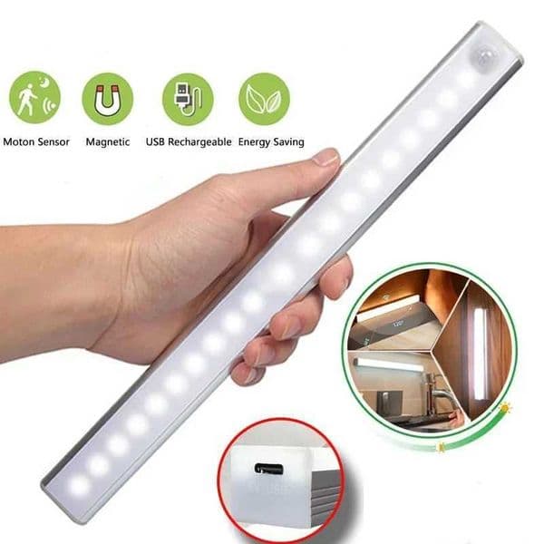 LED cabinet light USB charging motion sensor LED night light for kitchen wardrobe backlight cabinet light 10/20/30/50cm new X250402