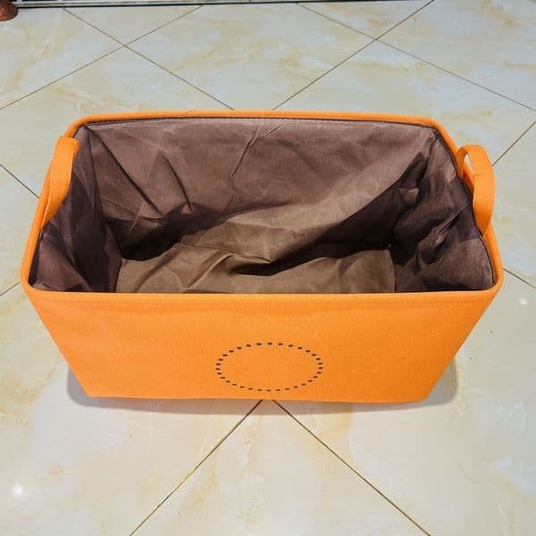 Orange Basket, Large Capacity Organizing Box, Designer Storage Box 55512