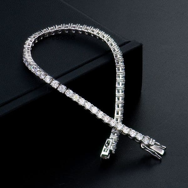 Lowest Price Ever Men Ice with VVS moissanite Women Hip Hop 3mm Sier Gra Certified Vvs Mossanite Dia Jewelry Tennis Chain Bracelet Moissanite