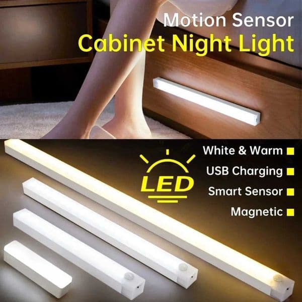 Kitchen USB charging LED light night light with motion sensor used for cabinets home and decorative lights wardrobes X250402