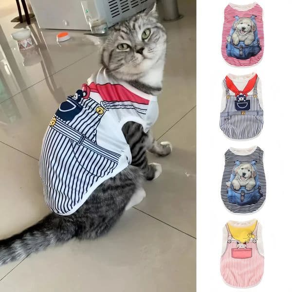 Spring Summer Pet Dog Cooling Vest Cat Puppy Clothes Cute Cartoon Small Dogs Kitten Pet Clothes Chihuahua Yorkshire Clothing 250402BJ