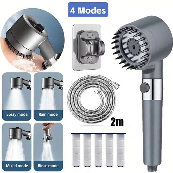 Four modes shower filter head massage showerhead replete for knobs bathroom accessories heads showers parts fixture home 251028