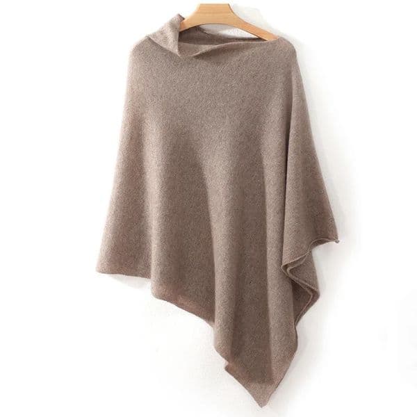 Autumn and Winter Unisex 100 Cashmere Loose Cape Solid Color Pullover Shawl Irregular Outer Outfit 251030