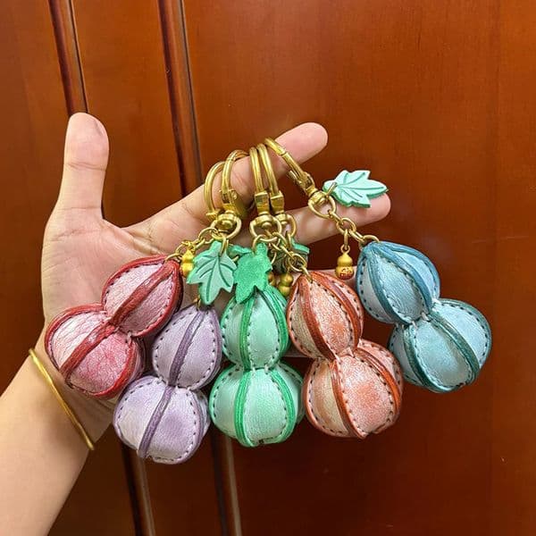 Cow Leather Cute Gourd Keychains Adorable Sports Bag Charm Football Keychain Creative Bag Accessories Pendant Key Cartoon 251031BJ