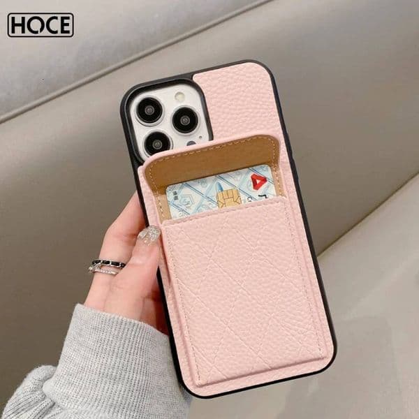 HOCE Lychee Pattern Bag Phone Case For iPhone 15 Pro Max 14 13 12 11 XS XR Plus Leather Wallet Cases Card Pocket Back Cover