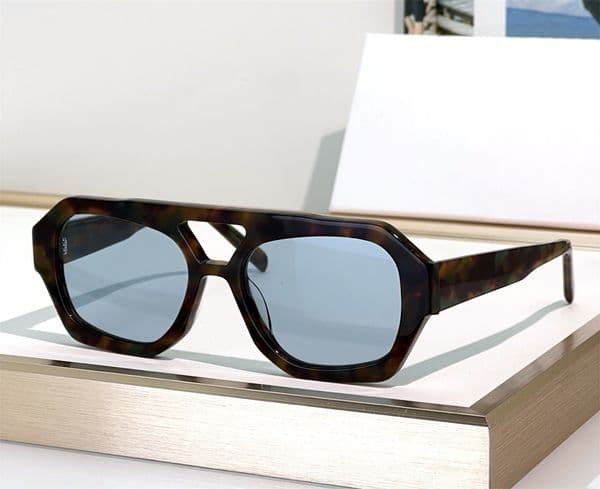 Fashion popular designer sunglasses for women vintage trend polygon oversized acetate sun glasses avant-garde leisure style Anti-Ultraviolet Come with case