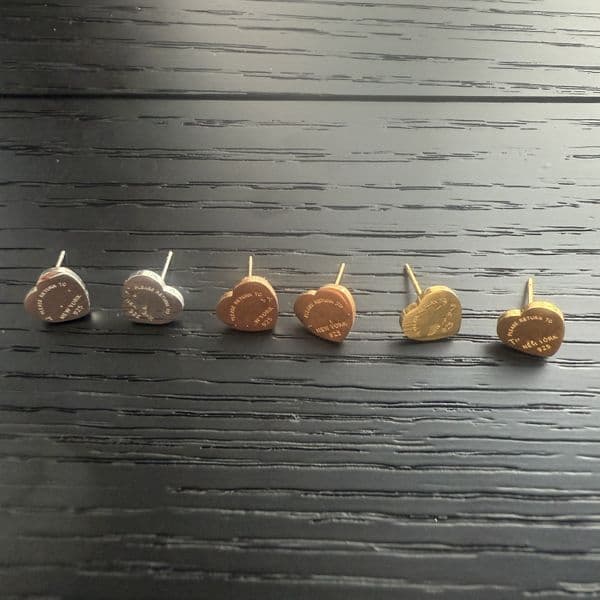 316L Stainless Steel high mirror designer small heart letter stud Earring 18k rose Gold Silver studs Earrings Woman Girl Wedding Party love Jewelry Wholesale